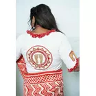 Blusa de algodón bordada Shubho Paa de media manga de The Saffron Saga en color blanco