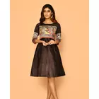 Diti handvävd sidenklänning i bomull för kvinnor