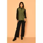 Olivgrön handvävd Nehru-jacka i bomull för kvinnor