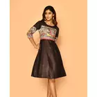 Diti handvävd sidenklänning i bomull för kvinnor