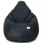 Sattva Classic XXXL Bean Bag Cover (Ingen fyllning) Svart Med Kungsblått passpoal