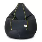 Sattva Classic XXXL Bean Bag Cover (No Filling) Black With Yellow Piping