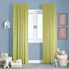 Cortina de tela de algodón natural color pistacho