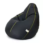 Sattva Classic XXXL Bean Bag Cover (No Filling) Black With Yellow Piping