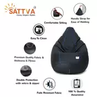 Sattva Classic XXXL Bean Bag Cover (Ingen fyllning) Svart Med Kungsblått passpoal