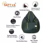 Sattva Classic XXXL Bean Bag Cover (Ingen fyllning) Mörkgrön med gula kanter