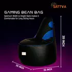 Sattva Gaming Bean Bag Cover (No Filling) Black And Royal Blue