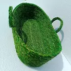 Vibrant Green Sabai Grass Basket | Eco-Friendly Woven Storage with Handles | Handmade Organizer Tote