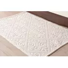 White color self design hand woven rug and other textile floor coverings