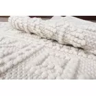 White color self design hand woven rug and other textile floor coverings