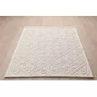 White color self design hand woven rug and other textile floor coverings