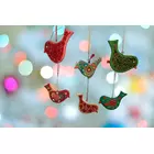 Adornos navideños hechos a mano con papel maché (juego de 6)