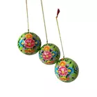 Adornos navideños de papel maché para colgar (juego de 3)