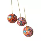 Décorations de Noël faites à la main de couleur orange (lot de 3)