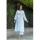 Nargis - Ensemble Kurta en coton blanc