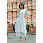 Kund - Weißes, weiches Kurta-Set aus Baumwolle