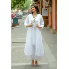 Ketaki – Weißes, weiches Kurta-Set aus Baumwolle mit überlagertem Bolero