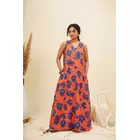 Orange Purple Sleeveless Comfort Dress