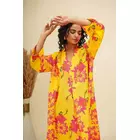 Yellow Pink Kaftan Style Shirt Dress