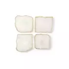 White Quartz Coasters Set with Gold Edges
