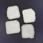 White Quartz Coasters Set with Gold Edges