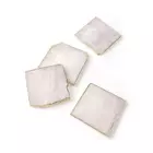 White Quartz Coasters Set with Gold Edges