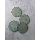 Grüne Aventurin-Untersetzer mit Goldrand - rund, 4 Stück