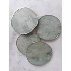 Grüne Aventurin-Untersetzer mit Goldrand - rund, 4 Stück