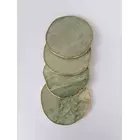 Grüne Aventurin-Untersetzer mit Goldrand - rund, 4 Stück