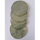 Grüne Aventurin-Untersetzer mit Goldrand - rund, 4 Stück