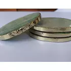 Grüne Aventurin-Untersetzer mit Goldrand - rund, 4 Stück