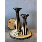 Portavelas de color negro y natural