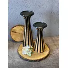 Portavelas de color negro y natural