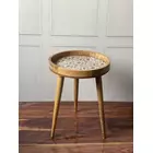 White color floral print table