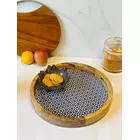 Black & white round shape handmade tray
