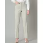 Slim Fit Poly Cotton Mid Waist Formell Byxa - Sage Green