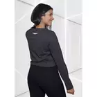 Top corto de algodón gris oscuro jaspeado