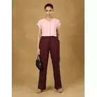 Pink Solid Batwing Sleeve Top