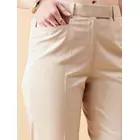 Avsmalnande midja byxa med smal passform - Beige