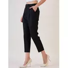 Black Pleated Above Ankle length Trouser