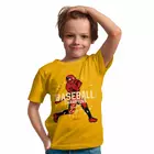 Minicult Cotton Boys Tshirt with Chest Print-Yellow (Pack of 1)