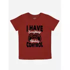 Minicult cotton kids pants and half sleeve t shirt combo set-Maroon Grey