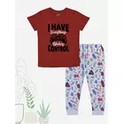 Minicult cotton kids pants and half sleeve t shirt combo set-Maroon Grey