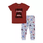 Minicult cotton kids pants and half sleeve t shirt combo set-Maroon Grey