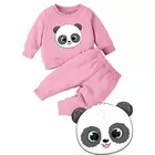 Minicult cotton Kids Coordinated sweatshirt and pant set with character print (PANDA PINK)(Pack of 1)