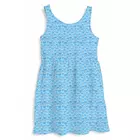 Minicult Cotton Girls Sleveless Dress with All Over Print Blue (Pack of 1)