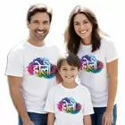 Minicult Cotton Holi T-shirt med halv ärm för familjen (paket med 1)