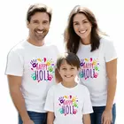 Minicult Cotton Holi T-shirt med halv ärm för familj (paket med 1)