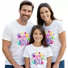 Minicult Cotton Holi T-shirt med halv ärm för familj (paket med 1)