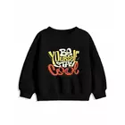 Minicult Black Cotton Printed Sweatshirt - Kids' Winter Wear